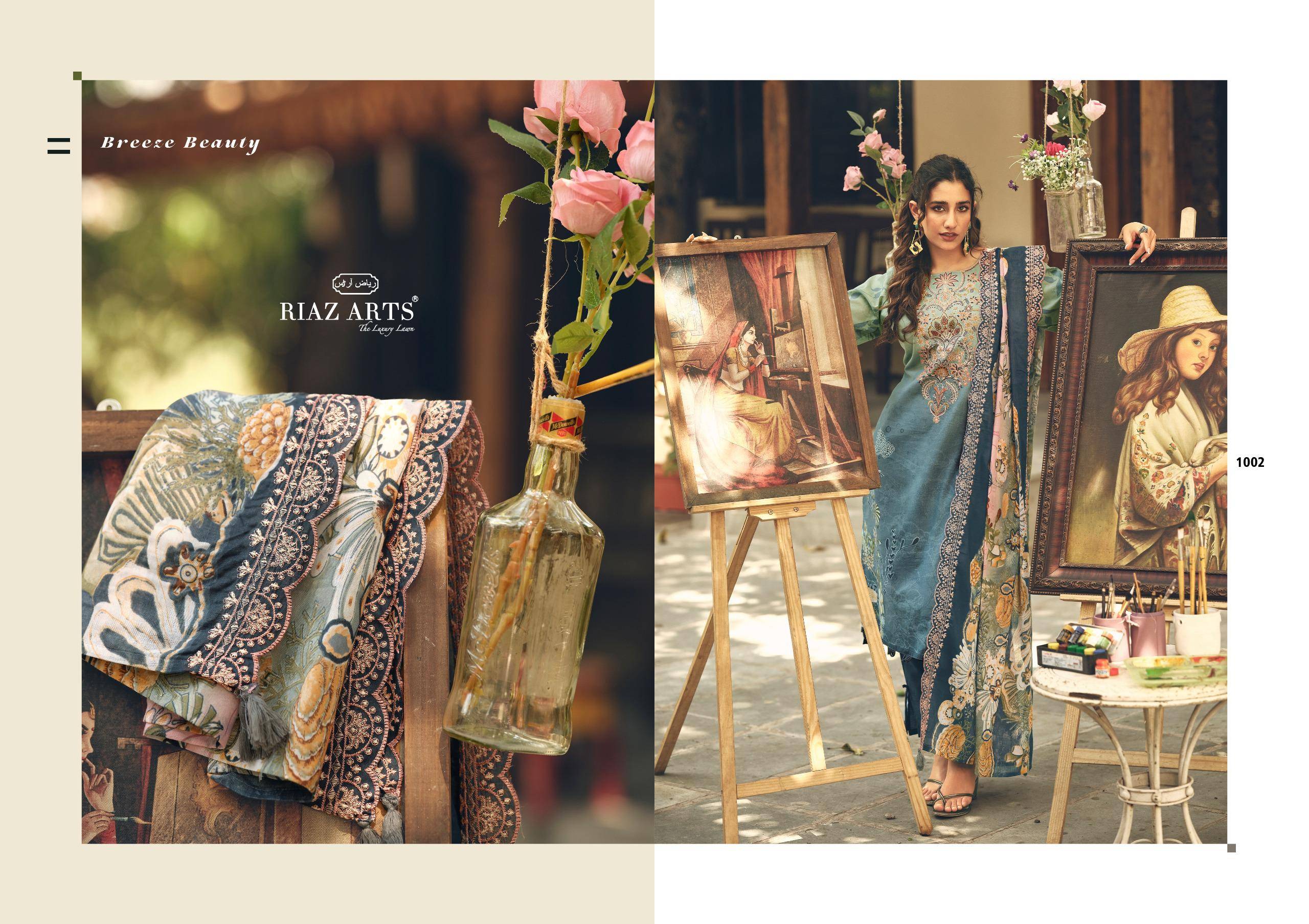 ABU SAEED by RIAZ ARTS PRINTS 13063 TO 13068 SERIES Pakistani Stylish Embroidered LAWN COTTON COLLECTION At Wholesale Price